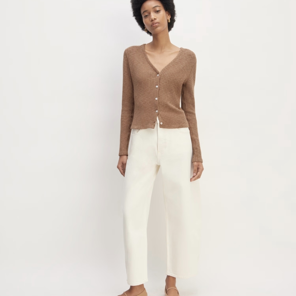 Everlane Brown Ribbed Cardigan - Picture 3 of 6